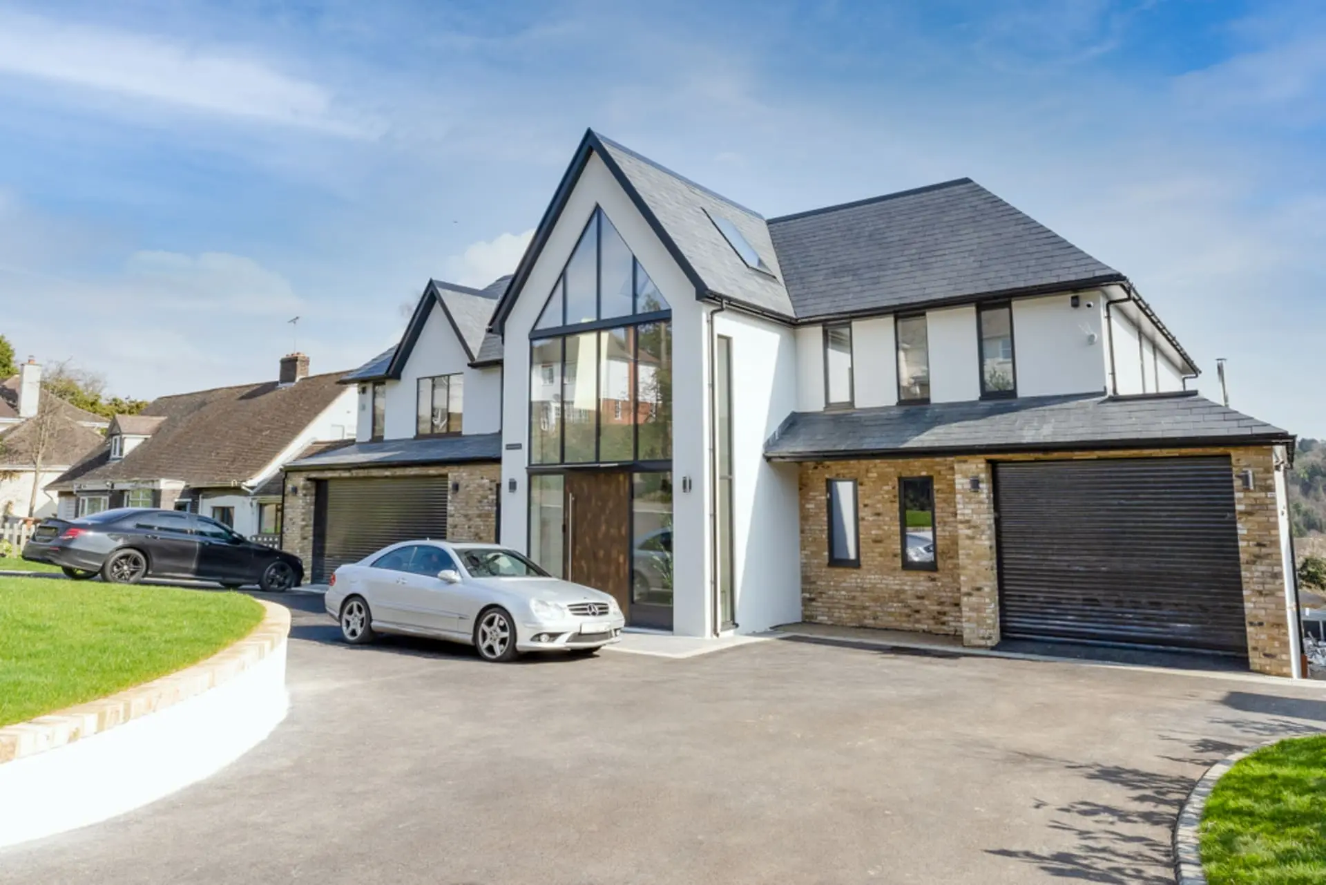 big house with garage shutters