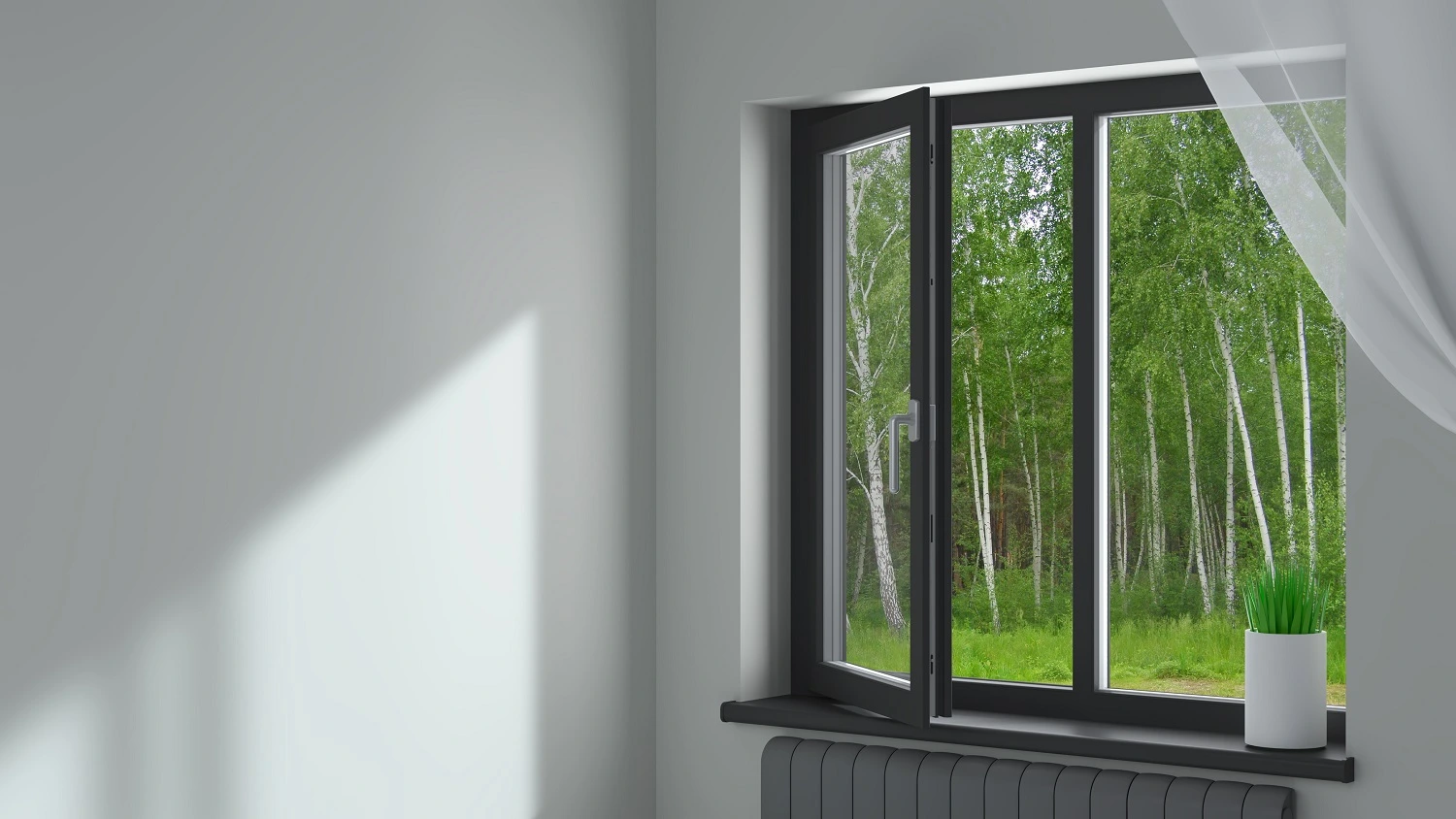 black aluminium casement window